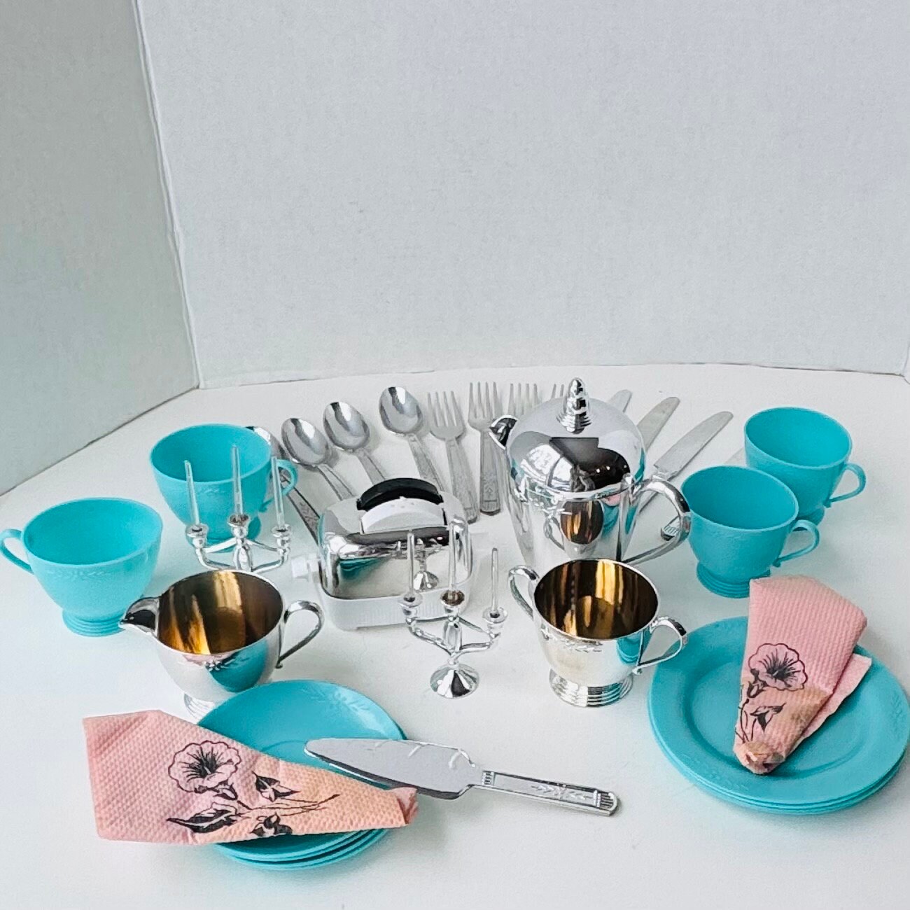 Lot de dînette pour enfant vintage (années 1970) + service à thé dînette en cadeau - Jeux & Jouets