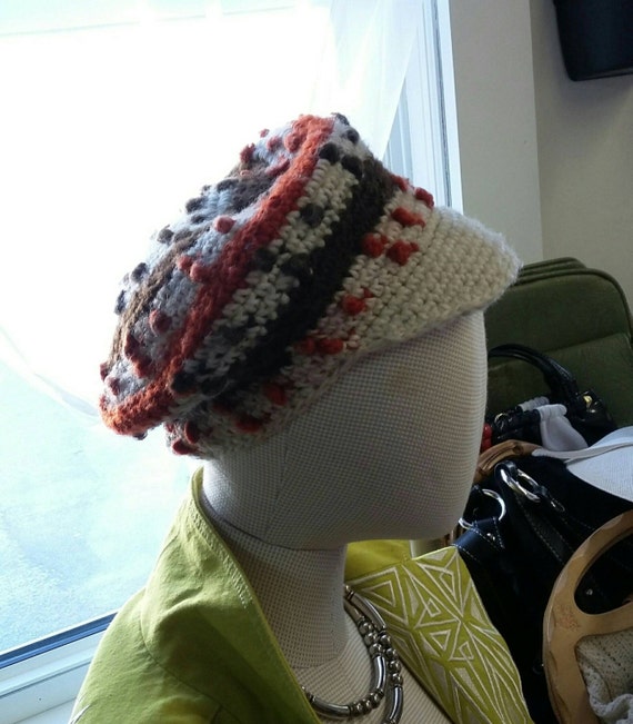 Vintage Hat Knit Crochet Newsboy Cap for Fall Win… - image 1