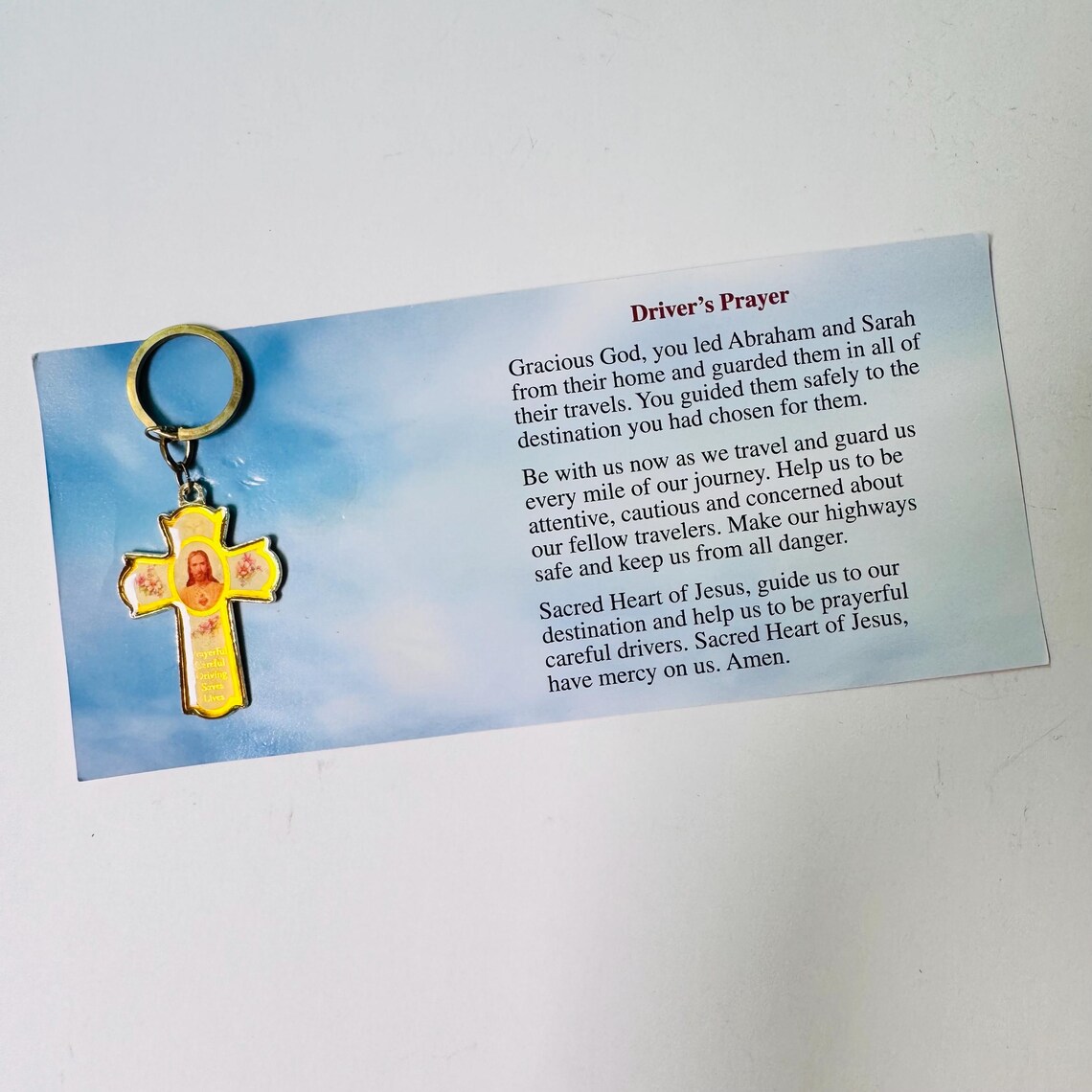 Vintage Religious Keychain Driver's Prayer Jesus Keychain Gift Sacred ...