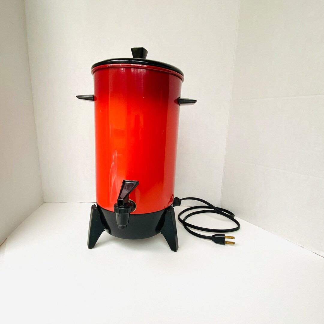 Vintage Electric Percolator Automatic Coffee Urn Poppy Red Etsy