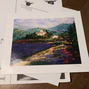 Vintage Seriolithographie Alex Perez Künstler Lavendel in der Provence Zertifikat Kunstdruck Platte Französische Gärten Shabby Chic Romantisch Wohnkultur