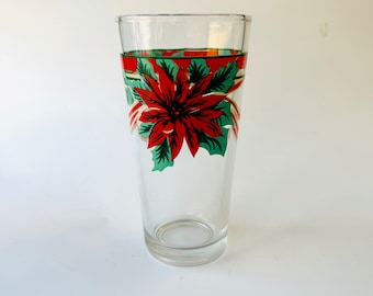 Vintage Pointsettia Drinking Glass Tumbler KIG Indonesia Glass Replacement
