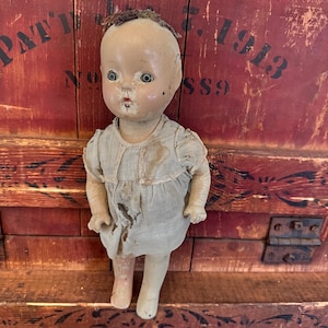 Vintage 1940s Composite Doll: Restoration Project, Sleep Eyes, Stands Up