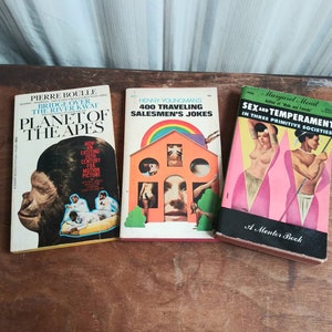 PICK FROM Vintage Books Planet of the Apes - Traveling Salesman Jokes - Sex and Temperament 50&#39;s 60&#39;s Mid Century Reading