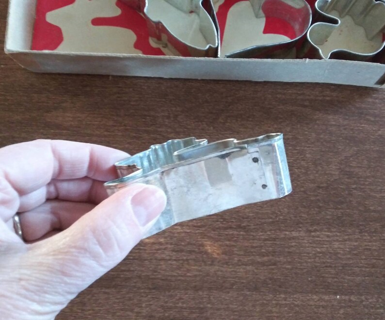 Vintage metallkakformar: Julbakning från 1950-talet, originalförpackning bild 4
