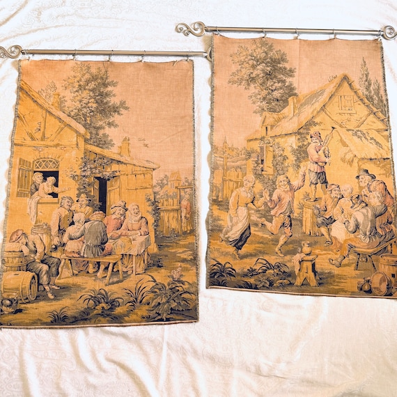 Tapisserie style Aubusson. - Tapisserie, Scène de vie - Catawiki