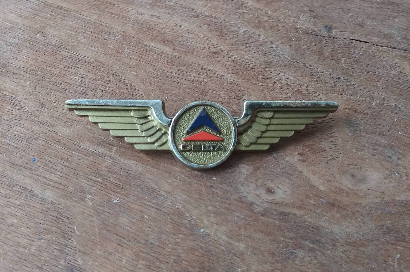 Vintage Delta Airline Wings Pin Delta Big Jets Golden Wing Pin | Etsy