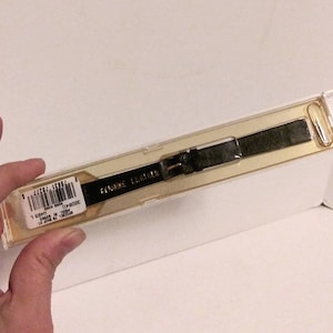 Vintage Speidel Black Lizard Grain Leather Watch Band Dead Stock in Box 70's 80's Fashion Jewelry