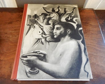 Vintage Book Aeschylus The Oresteia Trilogy Hardcover w Sleeve Case 1961 60's Mid Century Collectible Large Illustrations Greek Tragic Drama
