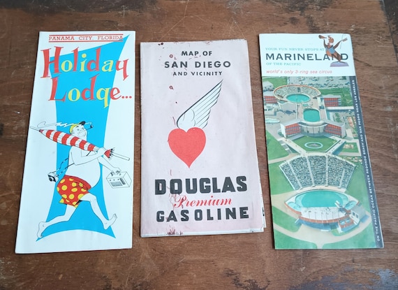 PICK From Vintage Travel Brochures - Maps - Hotels - Marineland