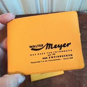 Vintage Brieftasche Fotos Brieftasche Walter Meyer Deutsches Heft Agfacolor Hell Gelb Orange 60er Mid Century Pocket Fotoalbum