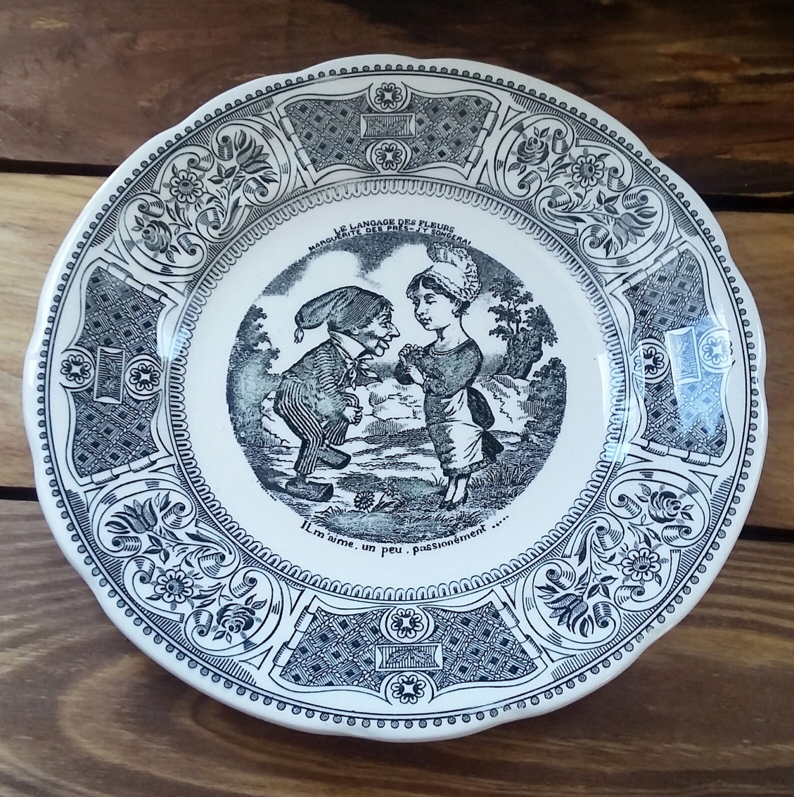 Vintage Gien France the Language of Flowers Canape Plate Etsy