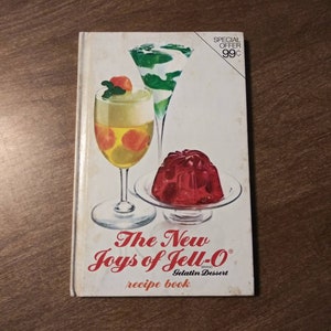Vintage Cookbook The New Joys of JELL-O Gelatin Dessert Recipe Book 1973 1974 Fun Kitchen Recipes General Foods Colorful Food Photos