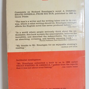 Vintage Book Trout Fishing in America Richard Brautigan 1967 Abstract Novella Prose Poetry 60's Mid Century Culture zdjęcie 3