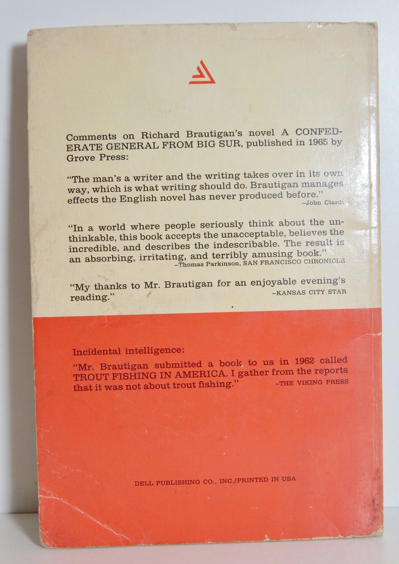 Vintage Book Trout Fishing in America Richard Brautigan 1967 Abstract Novella Prose Poetry 60's Mid Century Culture zdjęcie 3