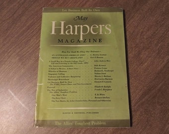 Vintage Harpers Magazine May 1940 Stories Travel Schools Advertising 40's Art Deco Mid Century Ephemera