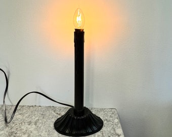 Vintage Black Electric Window Candle Altar Decor Candolier Gothic Candle with Bulb black Plug in Candle