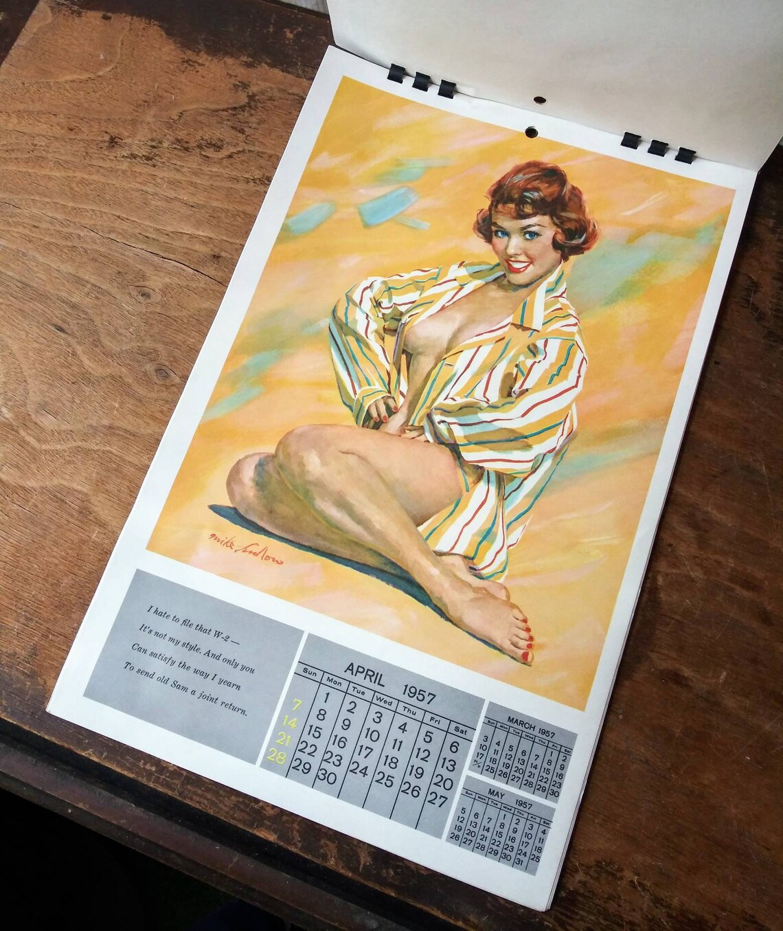 Vintage Esquire Girl Pin Up Calendar 1957 Mike Ludlow  Etsy