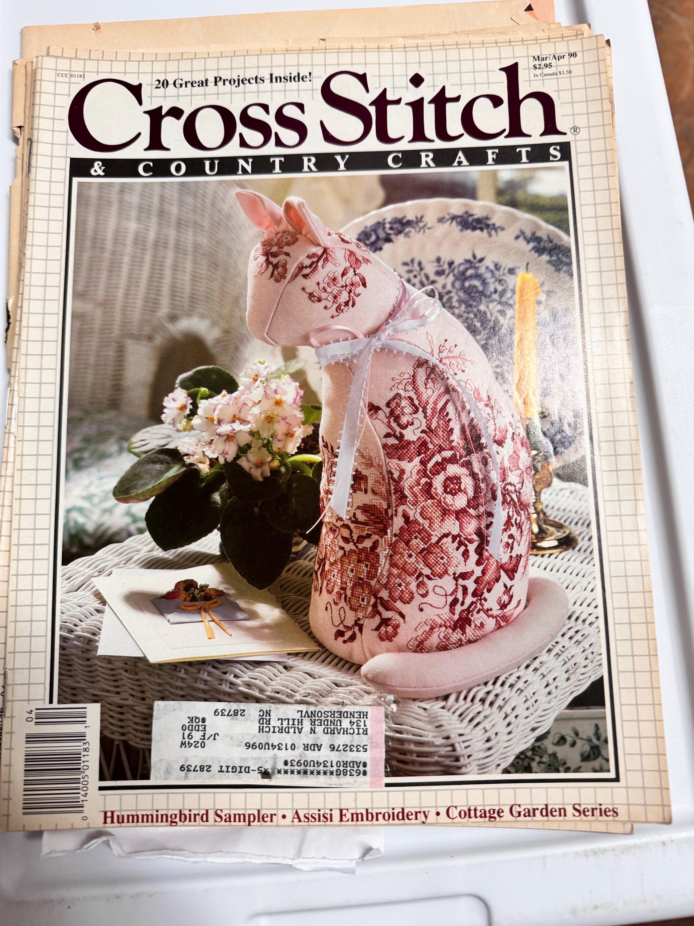 Vintage Cross Stitch Pattern Magazine, 80s-90s Sewing Projects - Etsy