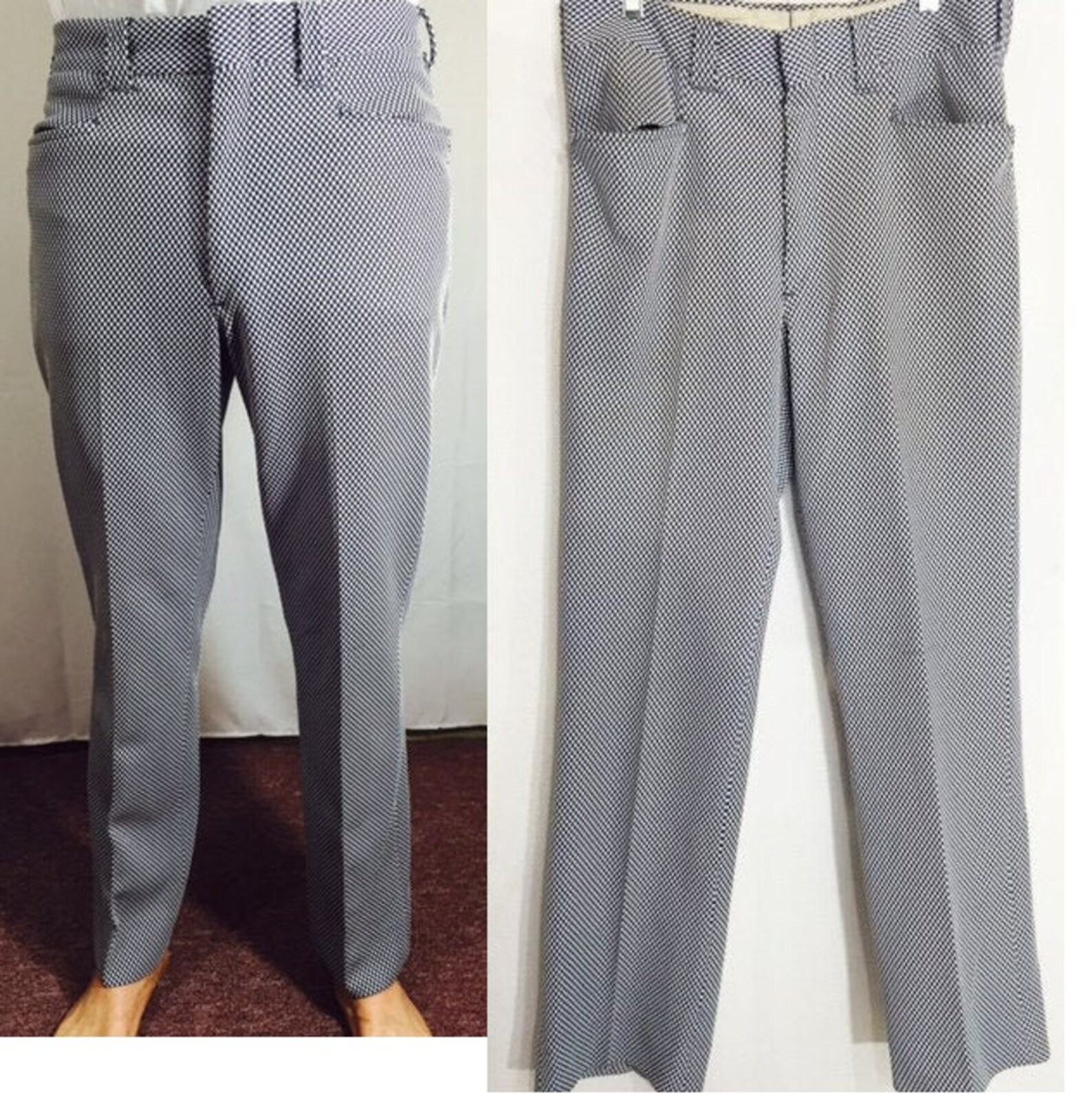 navy checkered pants