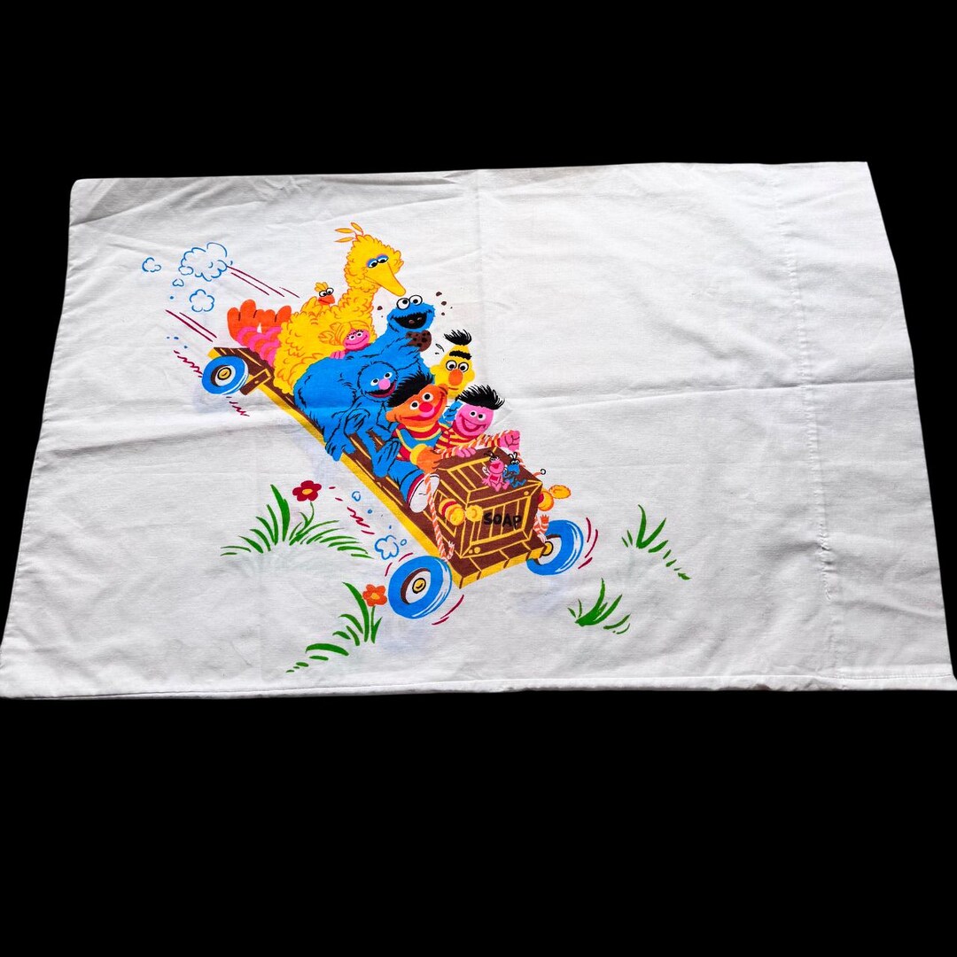 Vintage Sesame Street Pillowcase Go Cart JC Penney Cotton Polyester - Etsy