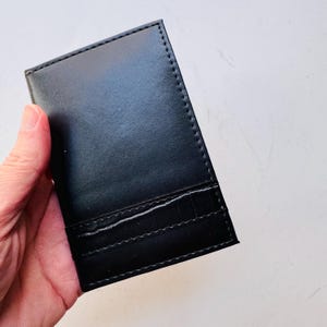 Tarjetero para cuaderno de viaje de bolsillo negro Monedero para tarjetas y billetes con bolsillo en el pecho Vegano