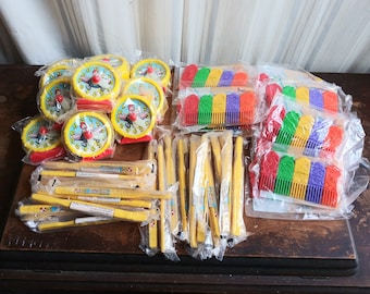 McDonald&#39;s Toys Vintage in Package 80&#39;s 90&#39;s Good Morning Happy Meal Toy Ronald McDonald Alarm Clock - McDonaldLand Comb - Toothbrush