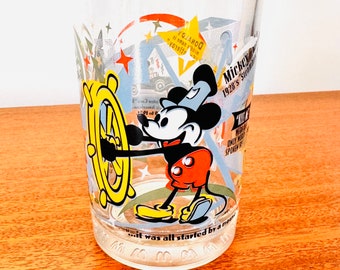 Vintage Walt Disney World 100th Anniversary McDonald's Glass Mickey Mouse Share a Dream Come True Collectible Tumbler