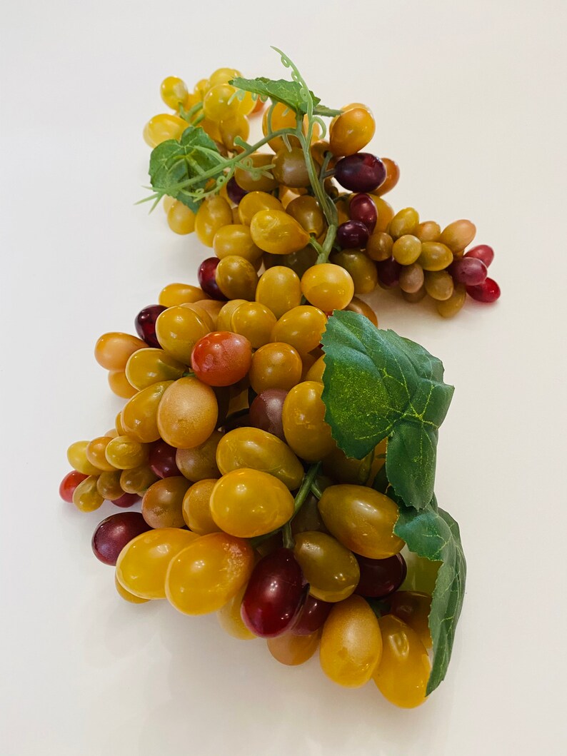 Vintage Artificial Grapes Rubber Grape Clusters Vine Etsy