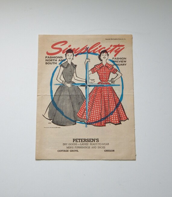 Vintage Simplicity Pattern Catalog Sewing Store Insert Etsy