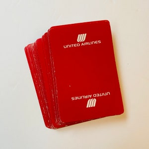 Vintage Playing Cards United Airlines Red Tulip Logo Baraja de cartas