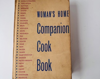 Vintage Cookbook Woman's Home Companion 1955 Collier & Son Midcentury Recipes How to Set a Table Color Pictures