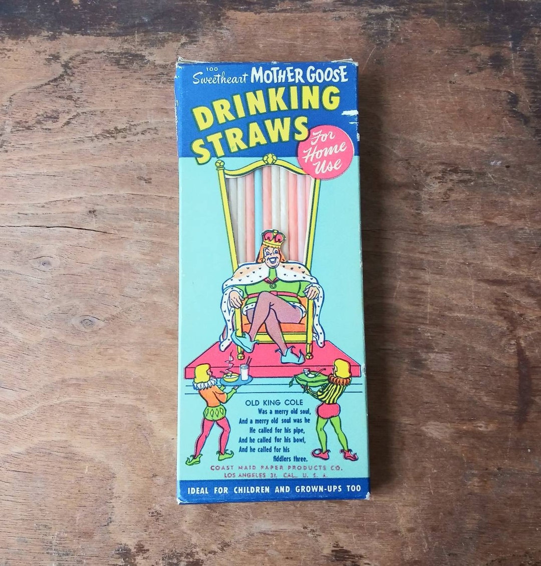 Vintage Sweetheart Mother Goose Drinking Straws Old King Cole Etsy