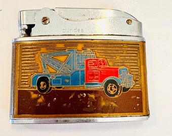 Vintage Dundee Lighter Flat Advertising Hine Bros Garages Tow Truck Lighter