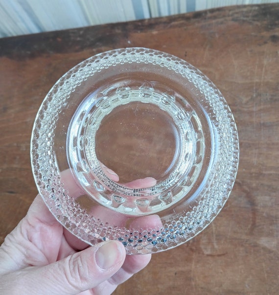 ヴィンテージ クリアガラス ホブネイル灰皿、ミッドセンチュリー 小物