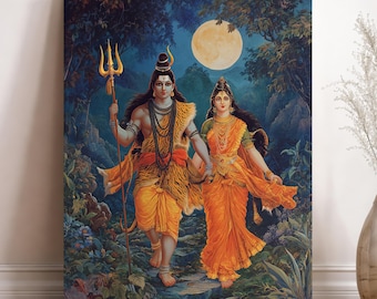 Lord Shiva Lingam and Trishul Glass Wall Art - Symbolic Divine