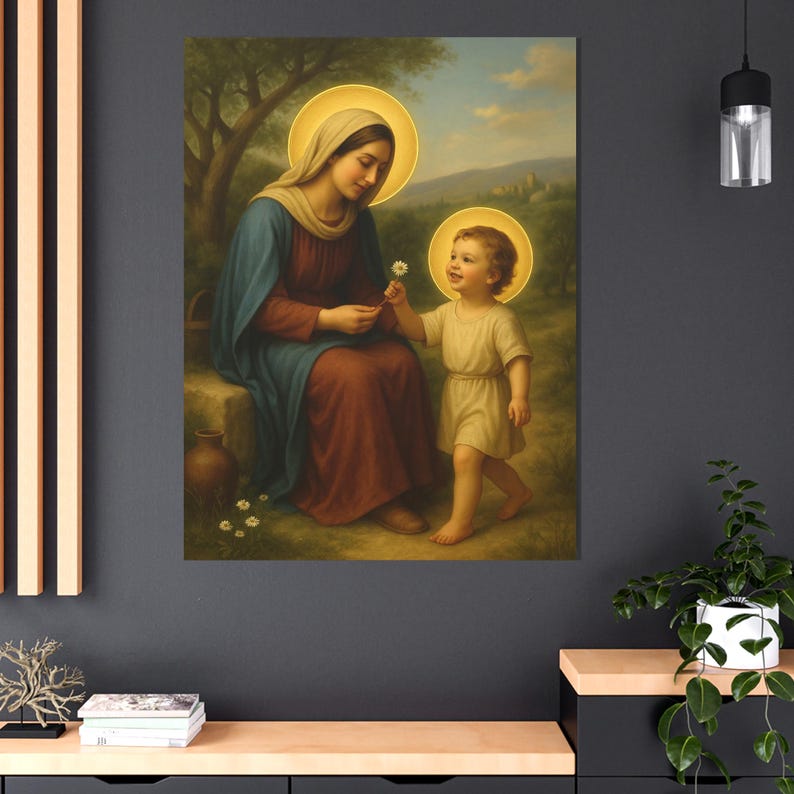 Virgin Mary and Child Jesus Canvas Print, Catholic Wall Art - Etsy
