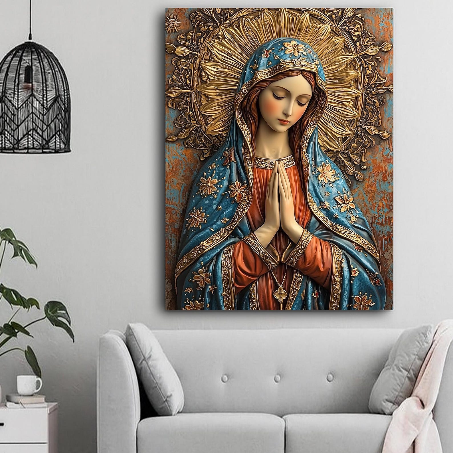 Virgin Mary Canvas Art – Religious Catholic Home Decor - Etsy