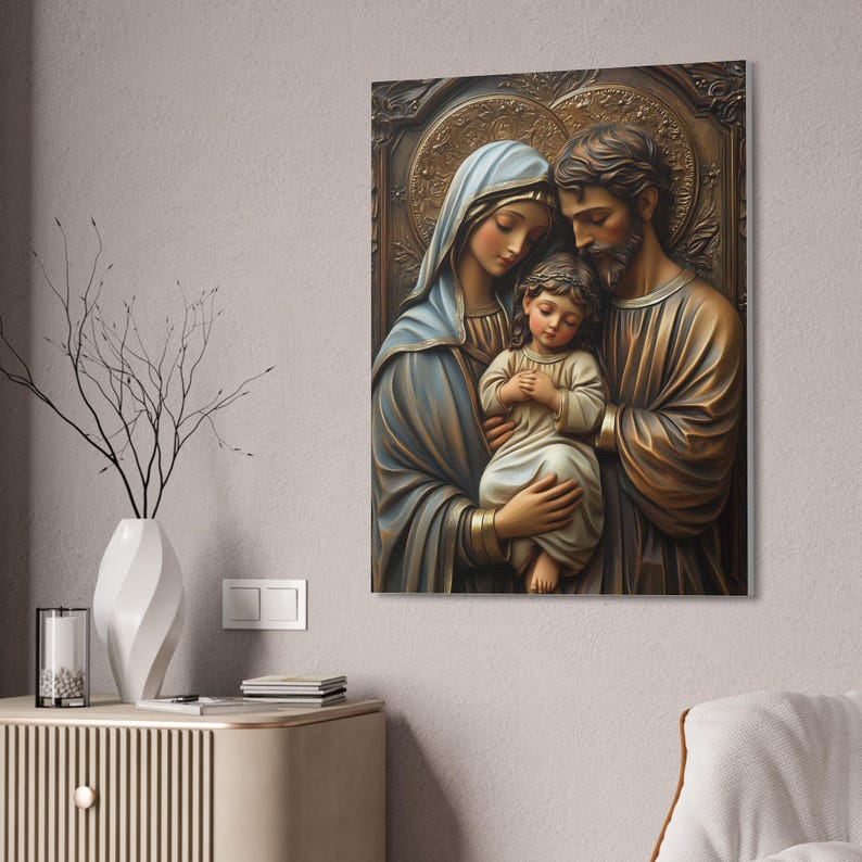 Holy Family Wall Art, Jesus Mary Joseph Canvas Print, Christian ...