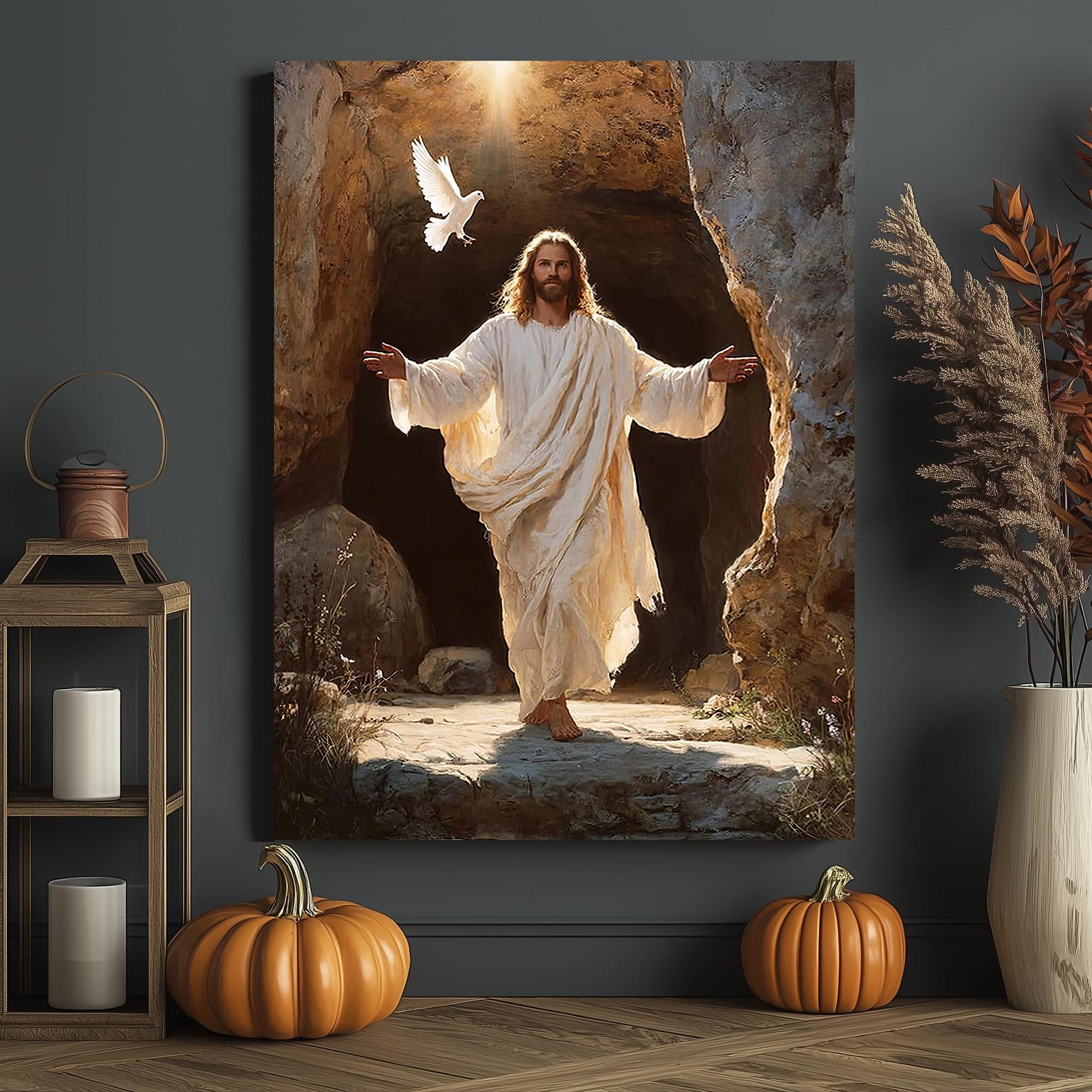 Jesus Rising Abstract Painting Jesus Christ Rising Canvas Print – Peaceful Religious Wall Art - Etsy