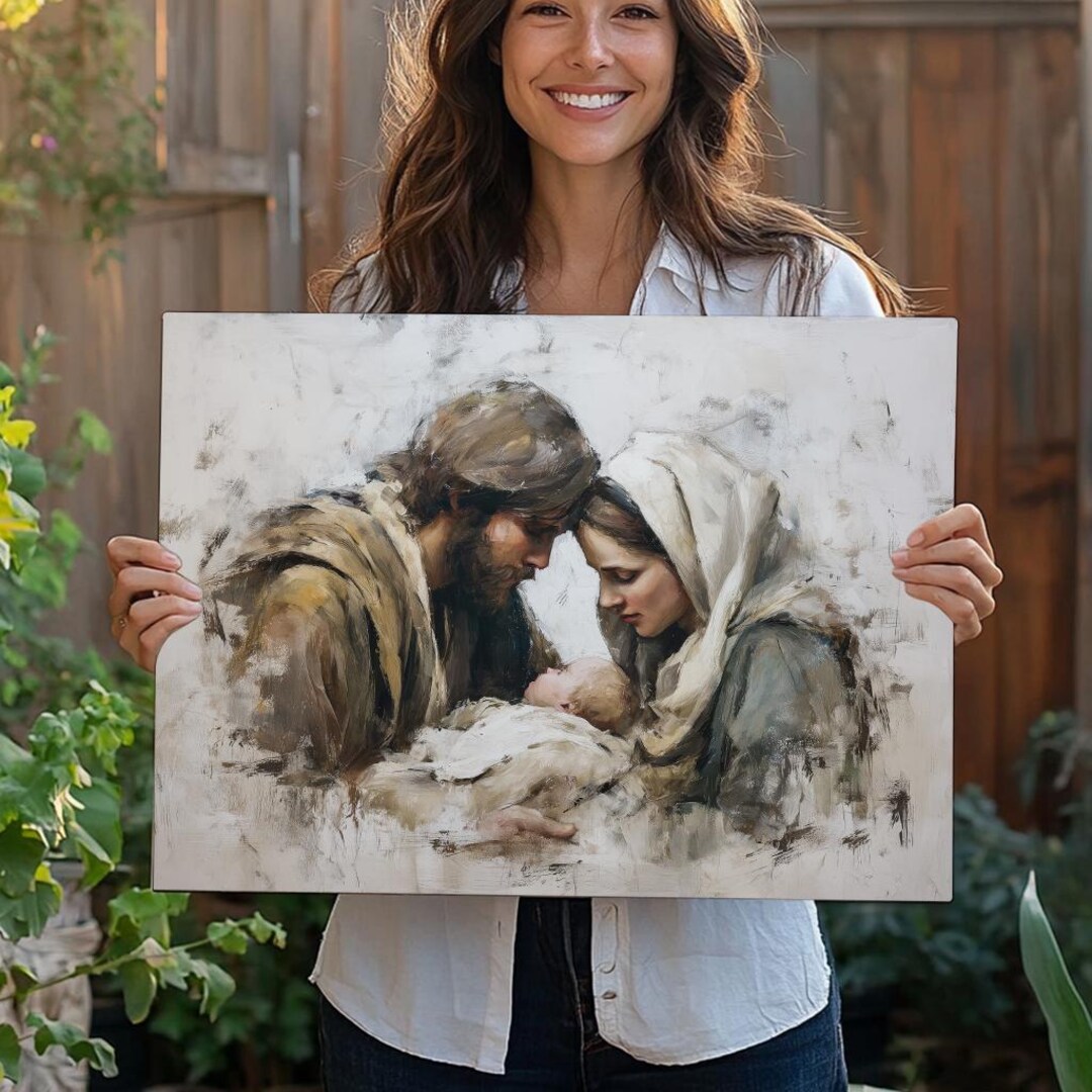Holy Family Nativity Canvas Art – Christian Christmas Wall Decor - Etsy