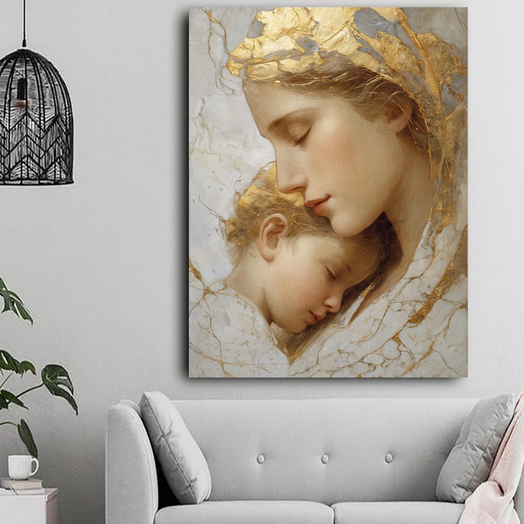 Virgin Mary and Baby Jesus Canvas Print, Madonna and Child Wall Art ...