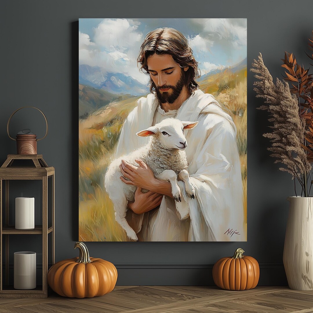 Jesus the Good Shepherd Canvas Print, Christian Home Decor - Etsy