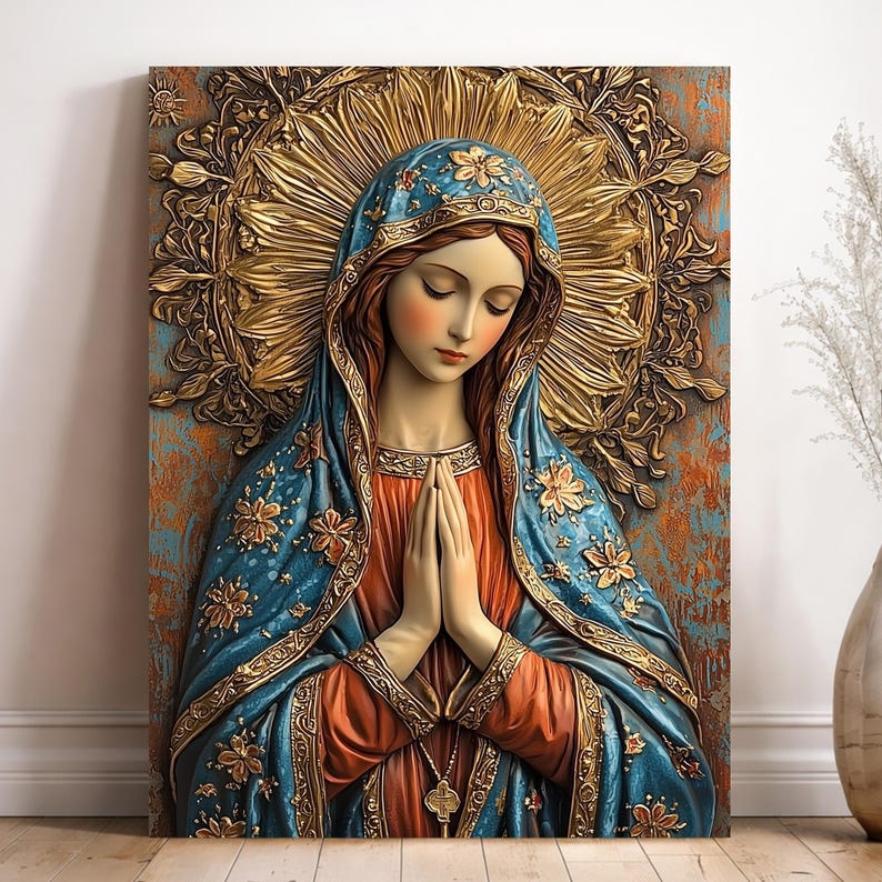 Virgin Mary Canvas Art – Religious Catholic Home Decor - Etsy