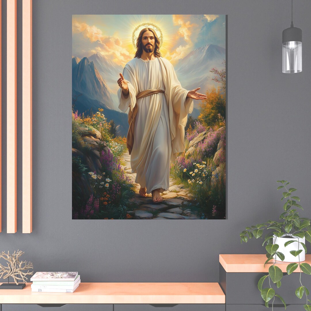 Jesus Christ Canvas Wall Art – Religious Christian Decor for Home or ...