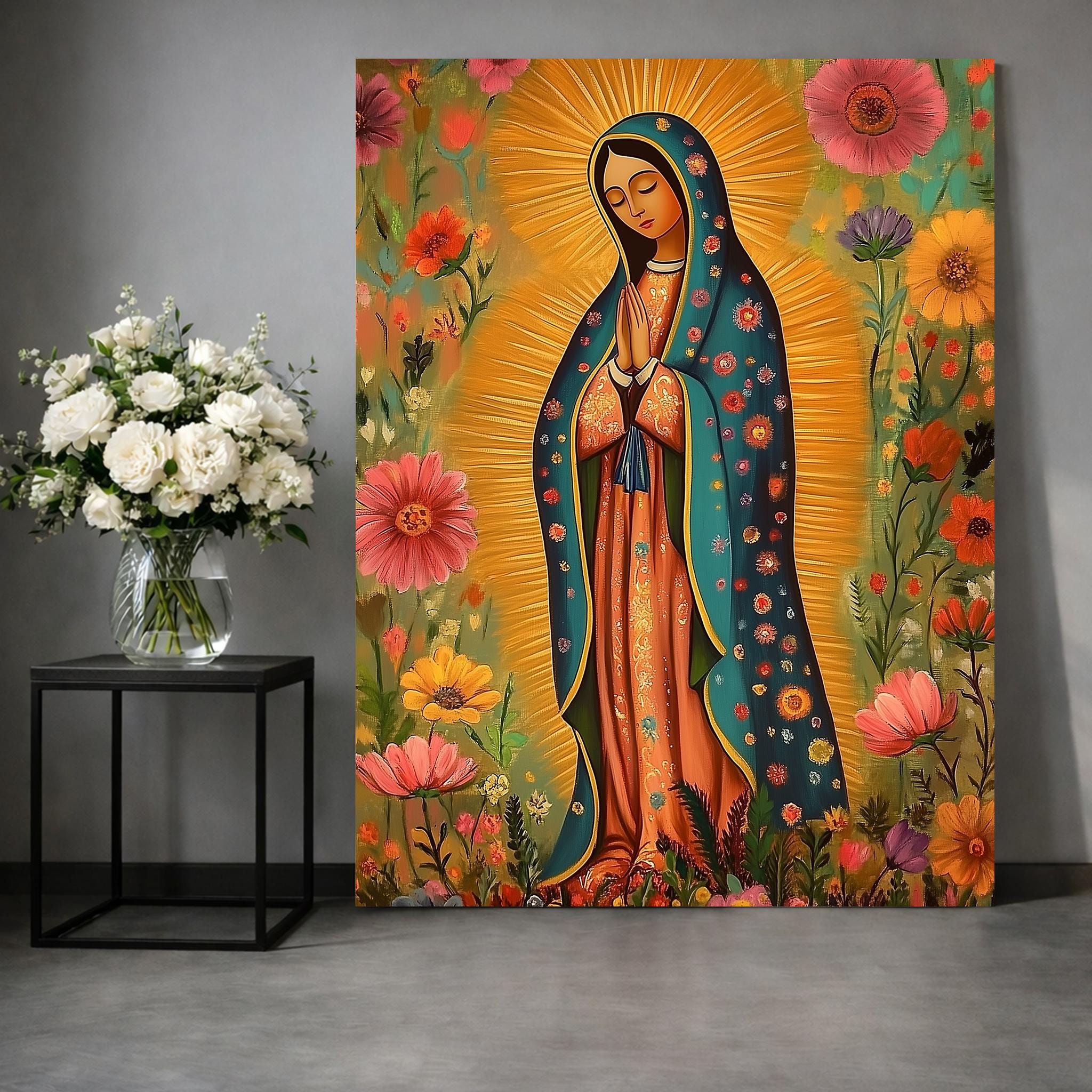 Our Lady of Guadalupe Canvas Print, Virgin Mary Sacred Art - Etsy