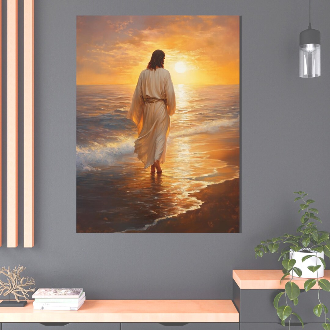 Jesus Walking on Water Canvas Print, Religious Christian Wall Art - Etsy