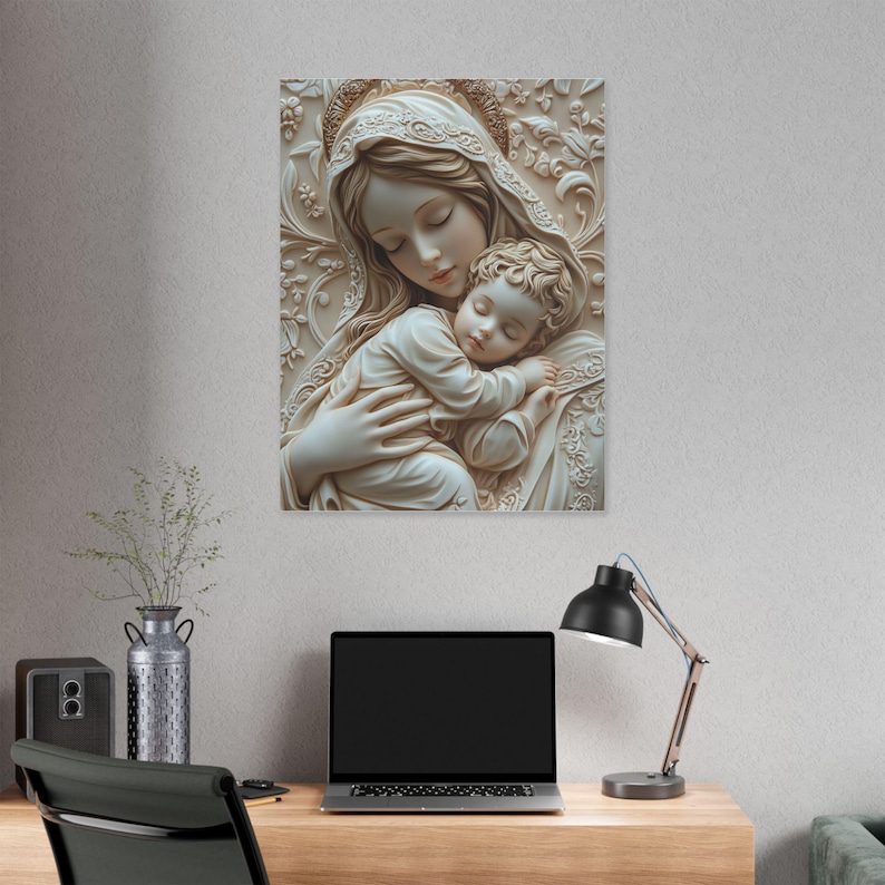 Virgin Mary and Baby Jesus Canvas Art | Religious Catholic Painting - Etsy