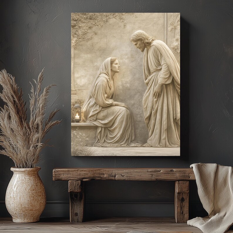 Jesus Mary Magdalene Canvas Print, Biblical Religious Home Decor - Etsy