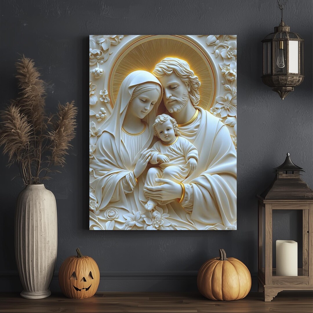 Holy Family 3D Relief Canvas Art, Christian Catholic Home Decor - Etsy
